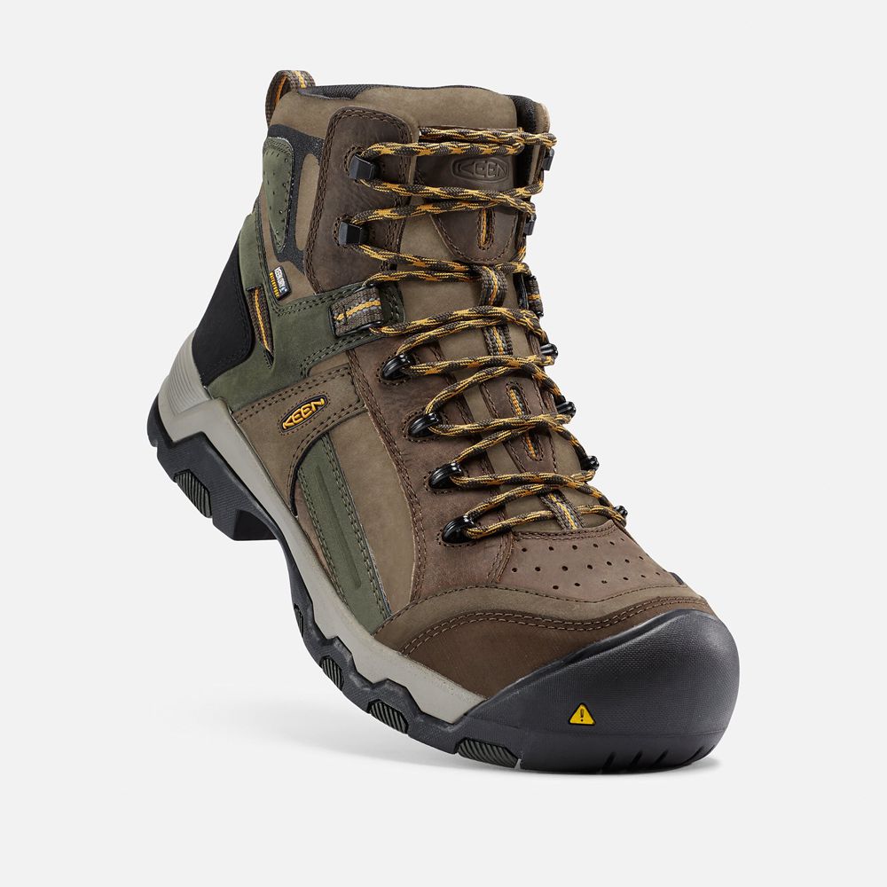 Botas de Trabajo Keen Mexico Marrom - Hombre Davenport Al Waterproof Mid (Composite Toe) - OD7185490